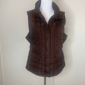 Weather Tamer Dark Brown Insulated Puffer Vest Sz Large